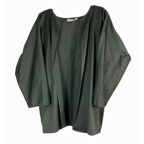 Os Zoran Wool Angora Felt  Open Style Jacket Tunic Green - Picture 1 of 3